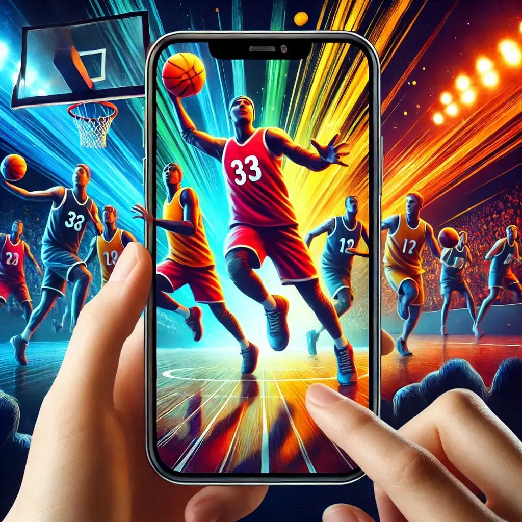 Basketball sur écran mobile