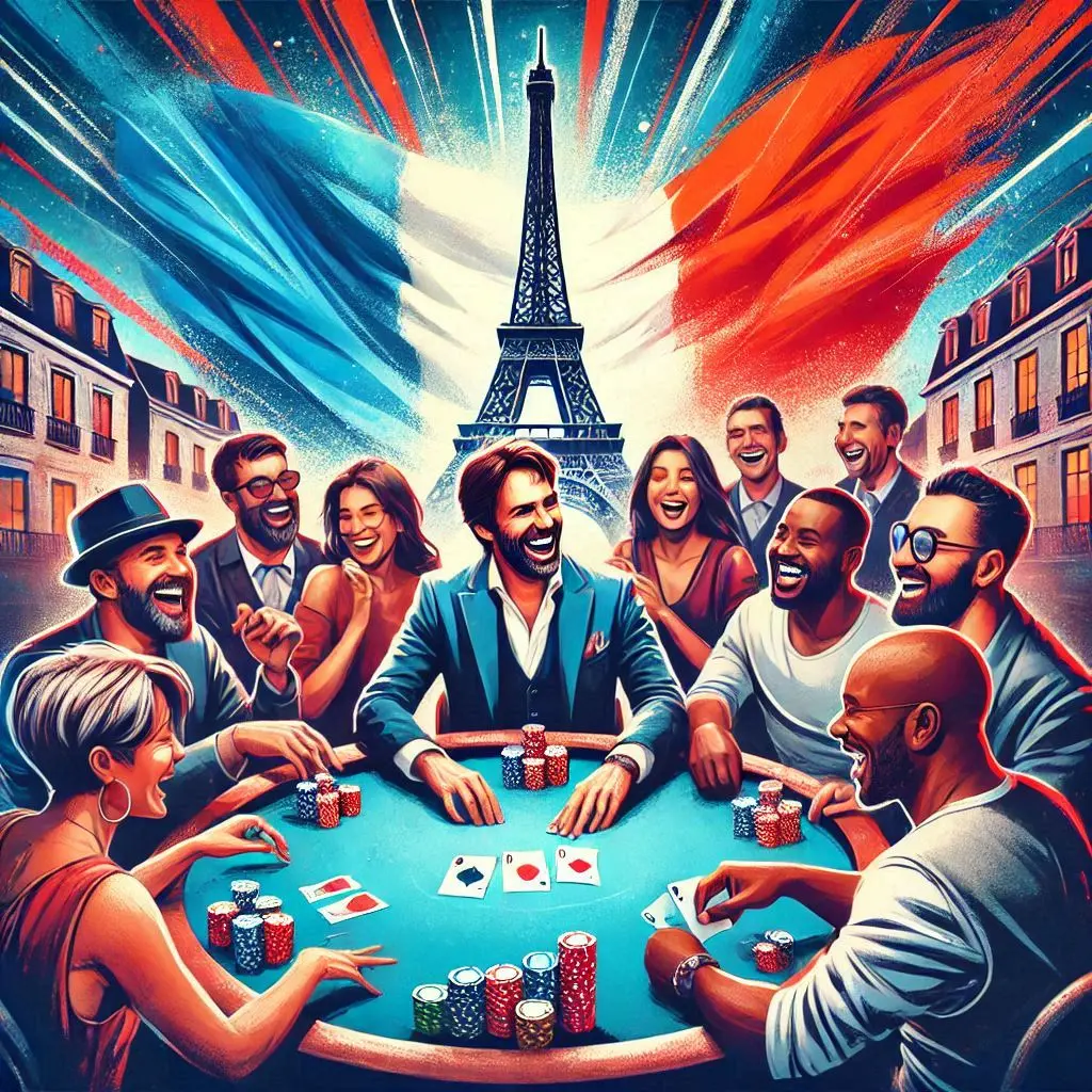 Drapeau de la France et jeu de poker WINOUI CASINO